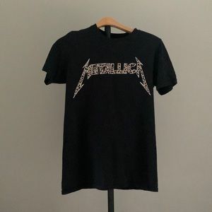 cheetah print metallica graphic tee